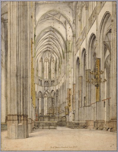 Interieur van de Sint-Maartenskathedraal in Utrecht door Pieter Janszoon Saenredam